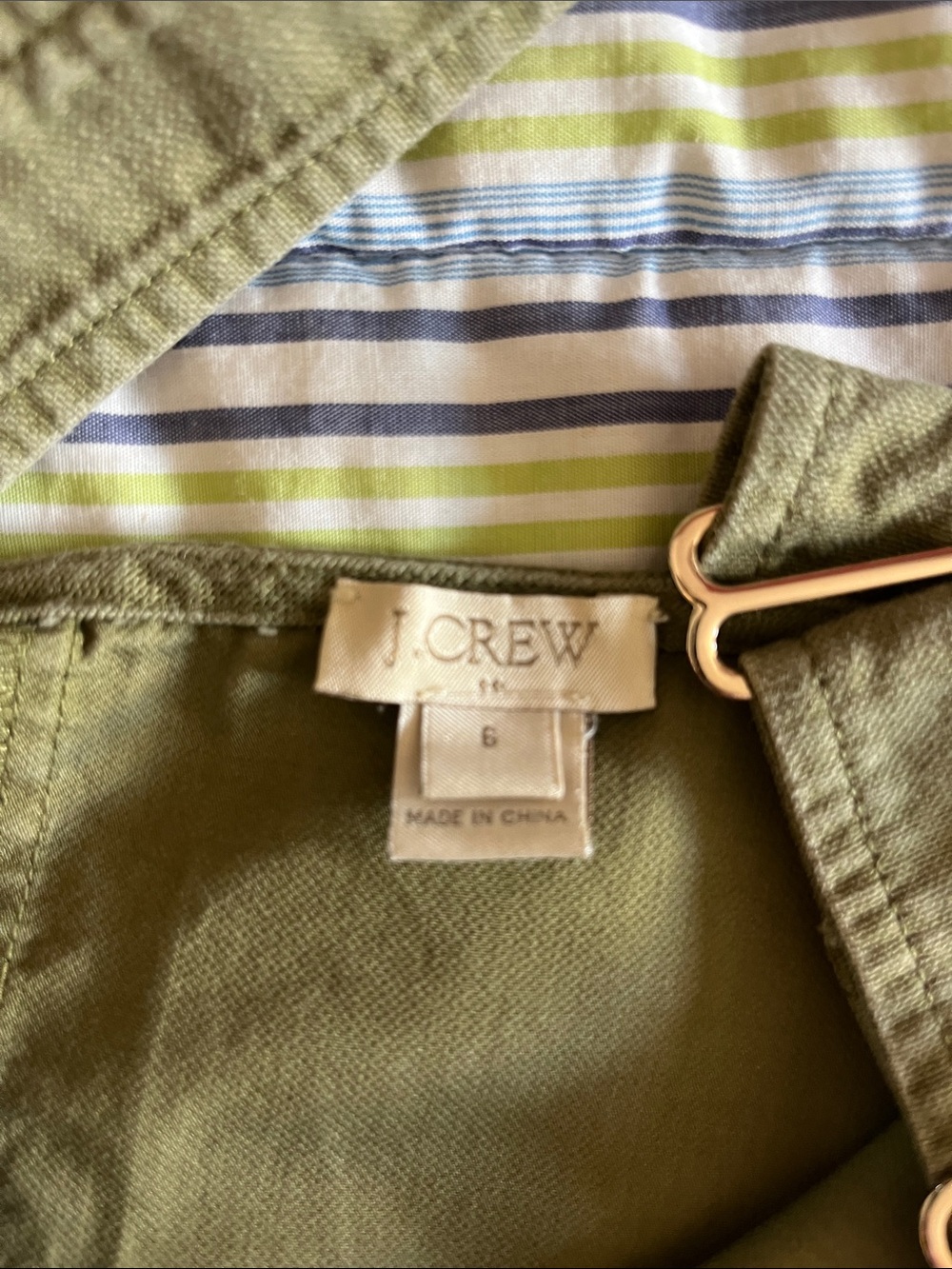 J. Crew Olive Green Utility Dress with Buckle Detail 6 - Picture 2 of 7